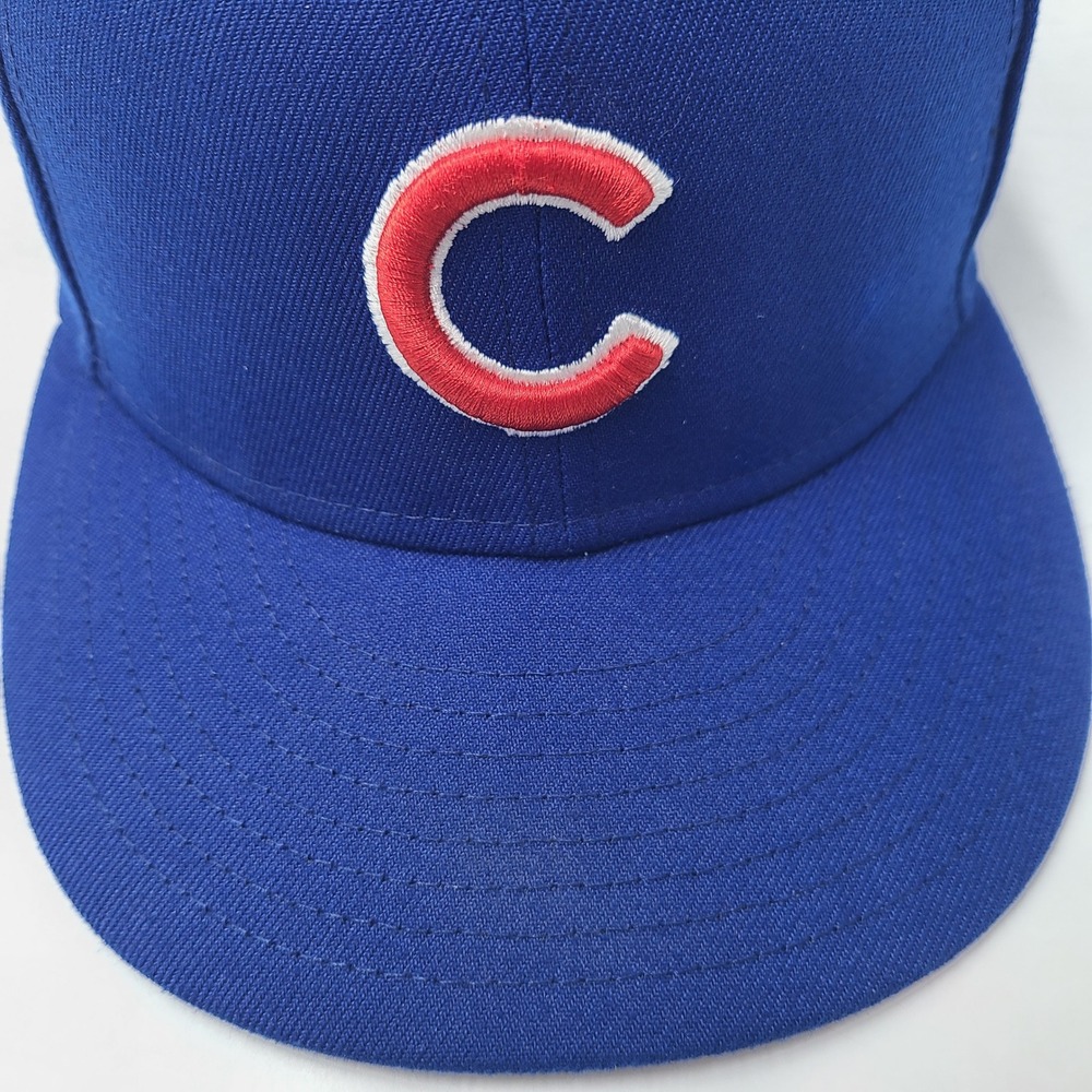 Chicago Cubs Hat Fitted 7 1/4 New Era 59Fifty Blue Red MLB Baseball Logo Men - Picture 3 of 11